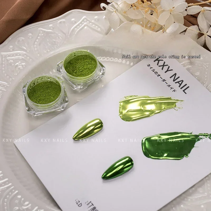 Top Trends: Green Chameleon Color Pigment Nail Powder Summer Pretty Shiny Nail Glitter Metallic Glitter Powder Chrome Dust UV Gel Nail Art Shoppable Styles