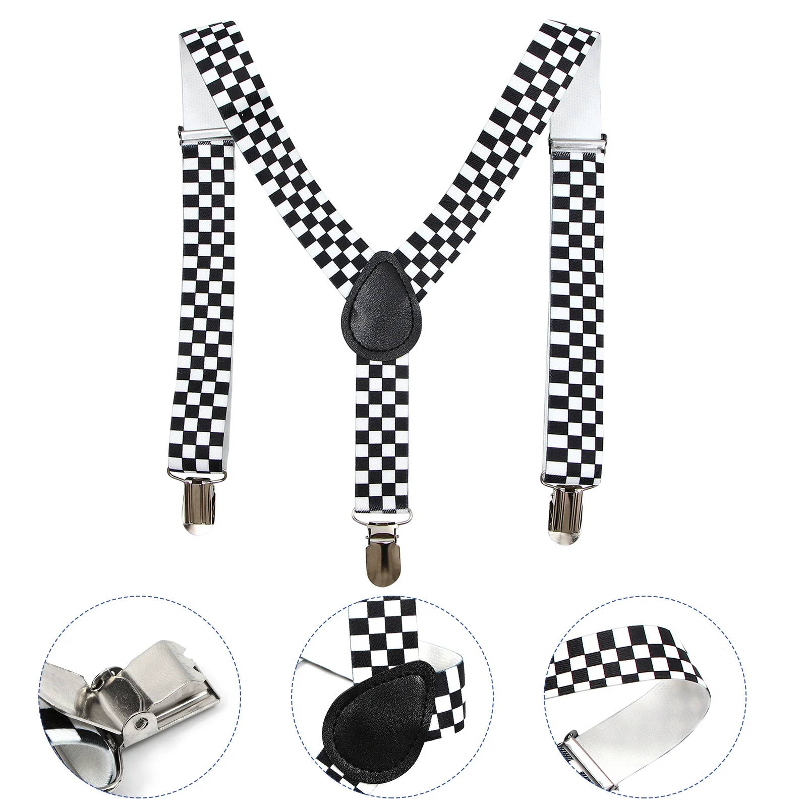 Top Trends: 1pc Suspender Practical Elastic Clip-on Decorative Y-back Checkered Braces Suspender For Woman Man Kids Shoppable Styles