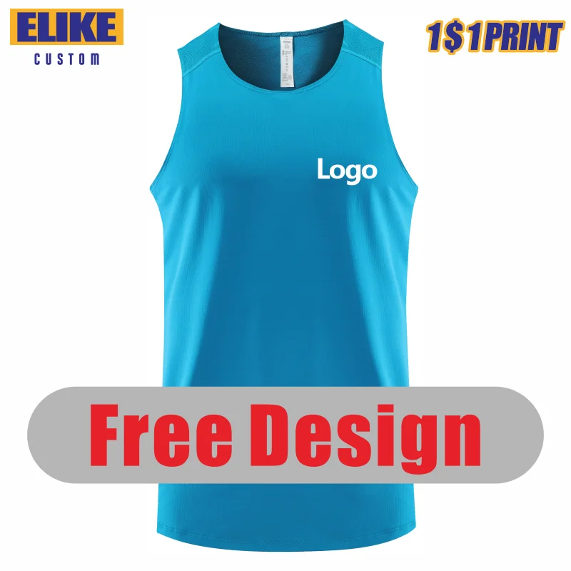 Top Trends: ELIKE Quick Dry Sport Vest Custom Logo Print Personal Team Brand Embroidery Sleeveless T-Shirt Summer Men And Women Tops 6 Color Shoppable Styles