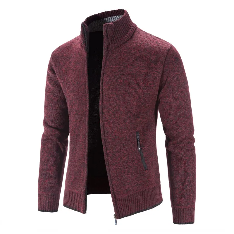 Top Trends: Men&#039;s Cardigan Sweater Jackets Winter Thicken Warm Stand Collar Knitted Zipper Casual Cardigan Men Daily Solid Color Sweatercoat Shoppable Styles