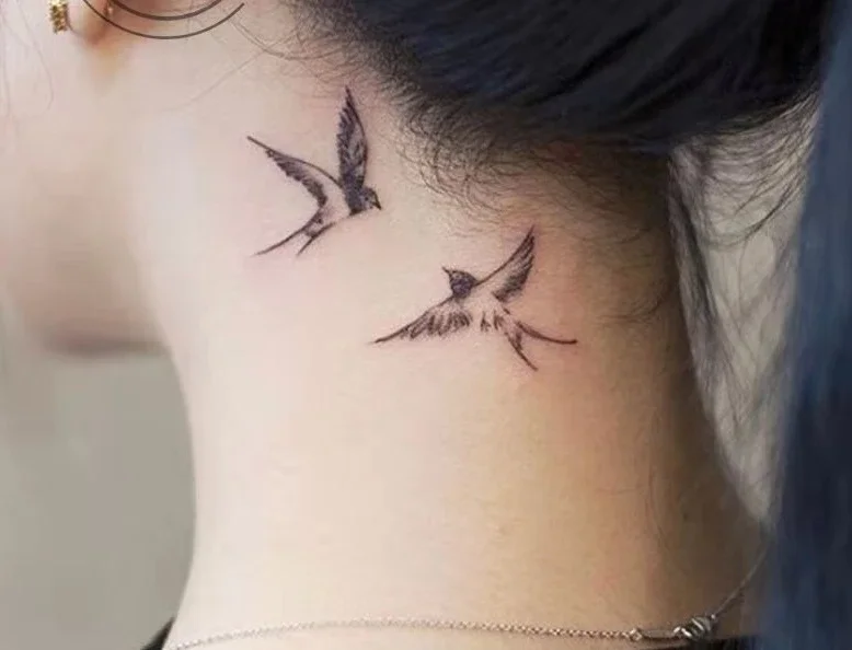 Top Trends: 1PC Small Swallow Temporary Tattoo Sticker For Men Women Hand Waterproof Fake Tatto Flash Decal Animal Tatoo Shoppable Styles