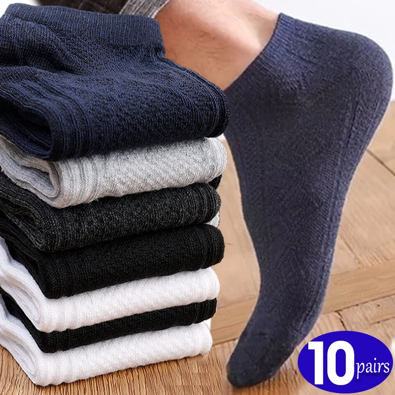 Top Trends: 5 / 10Pairs Summer Cotton Man Short Socks Fashion Breathable Sports Boat Sock Comfortable Deodorant Socks Casual Ankle Sock Male Shoppable Styles