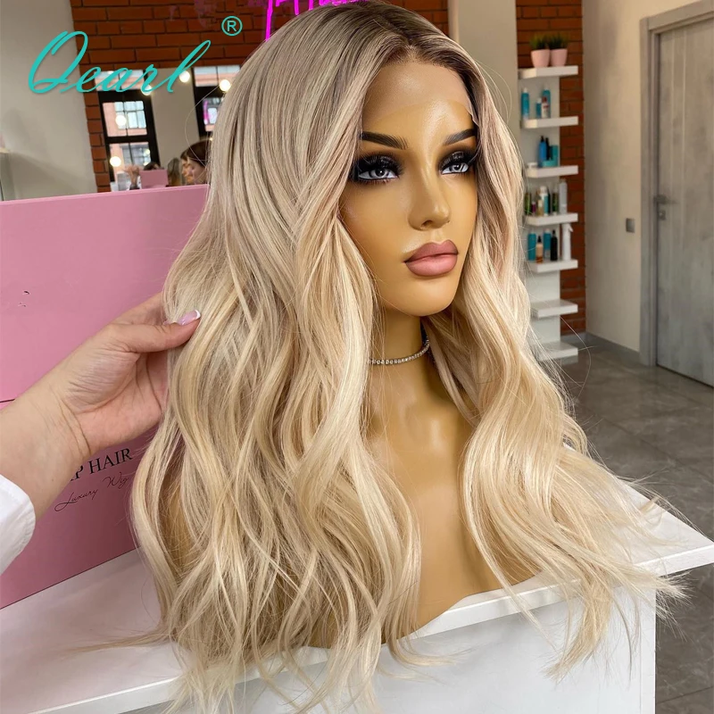 Top Trends: Loose Wave Full Lace Wig Ombre Platinum Blonde HD Lace Frontal Wig 13x6 Real Human Hair Virgin Hair For Women Cheap Sale Qearl Shoppable Styles