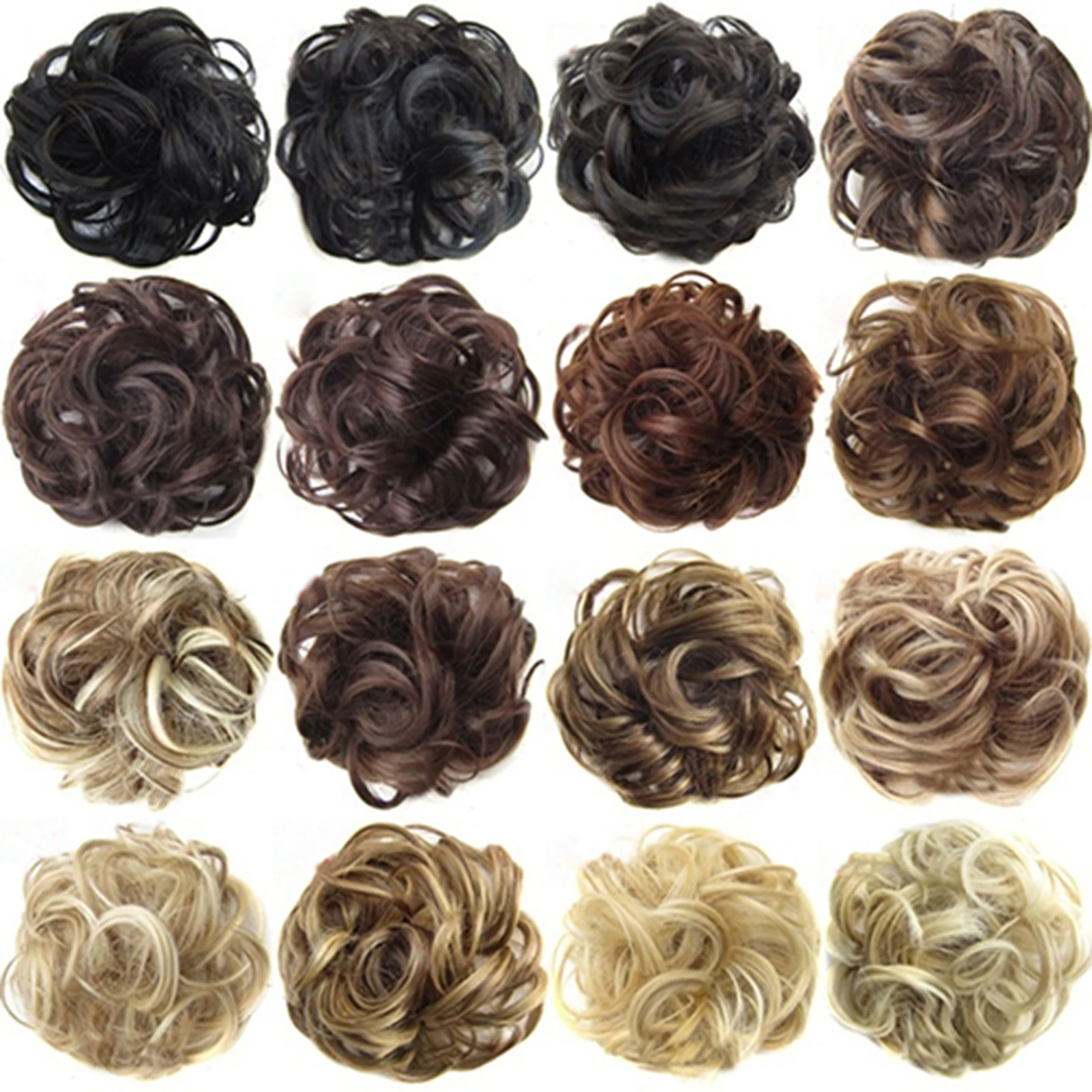 Top Trends: Hair Bun Synthetic Hair Buns Extensions Messy Curly Elastic Hair Scrunchies Hairpieces Synthetic Chignon Donut Updo Hair Pieces Shoppable Styles