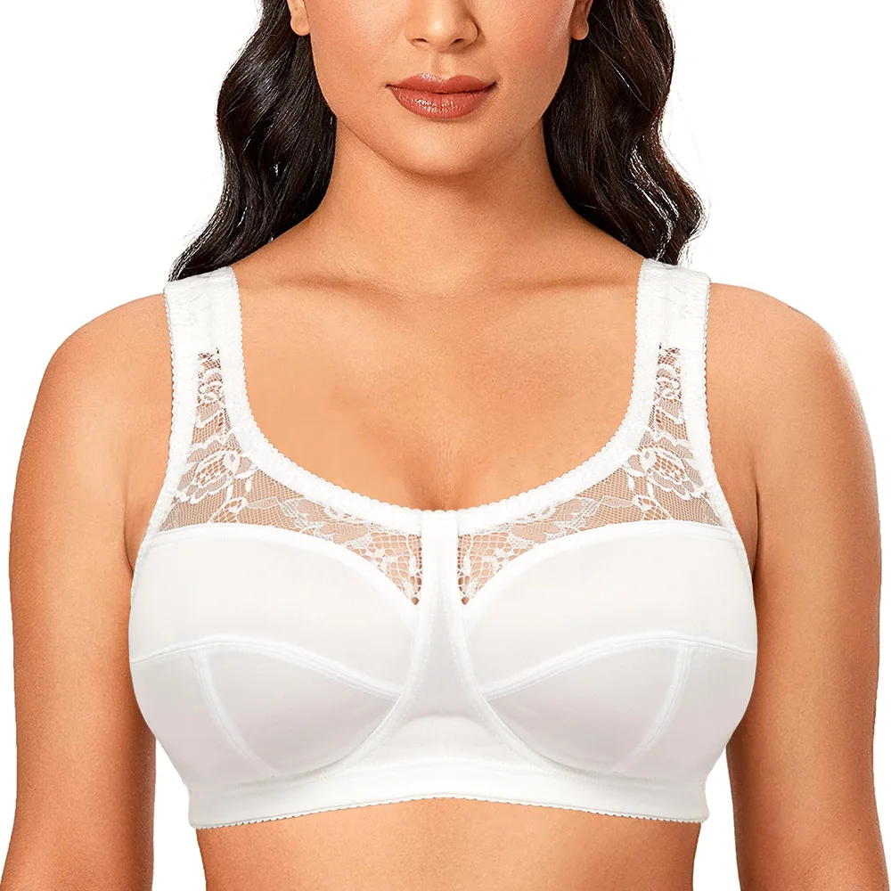 Top Trends: Big Size Bra Seamless Bra Wire Free Bralette White Comfortable Everyday Floral Thin Full Coverage Plus Size Bras B C D E F G H I Shoppable Styles