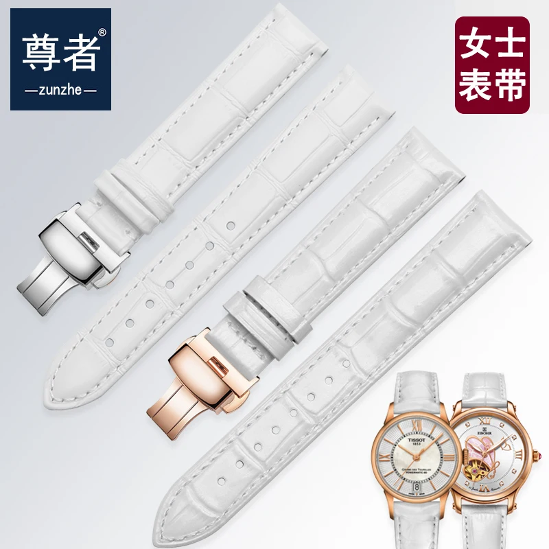 Top Trends: 12mm 14mm 13mm 15mm 16mm 17mm 18mm 20mm 22mm Rose Gold Watch Buckle Genuine Leather Women Watchband Strap Band White For Tissot Shoppable Styles