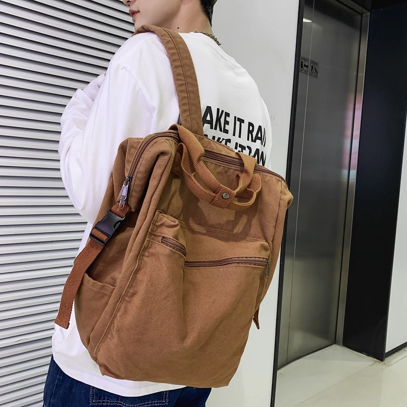 Top Trends: 2022 Canvas Vintage Backpack Laptop Girl Travel Bag Fashion Female College Student Backpack Cool Women Cute School Bags Trendy Shoppable Styles