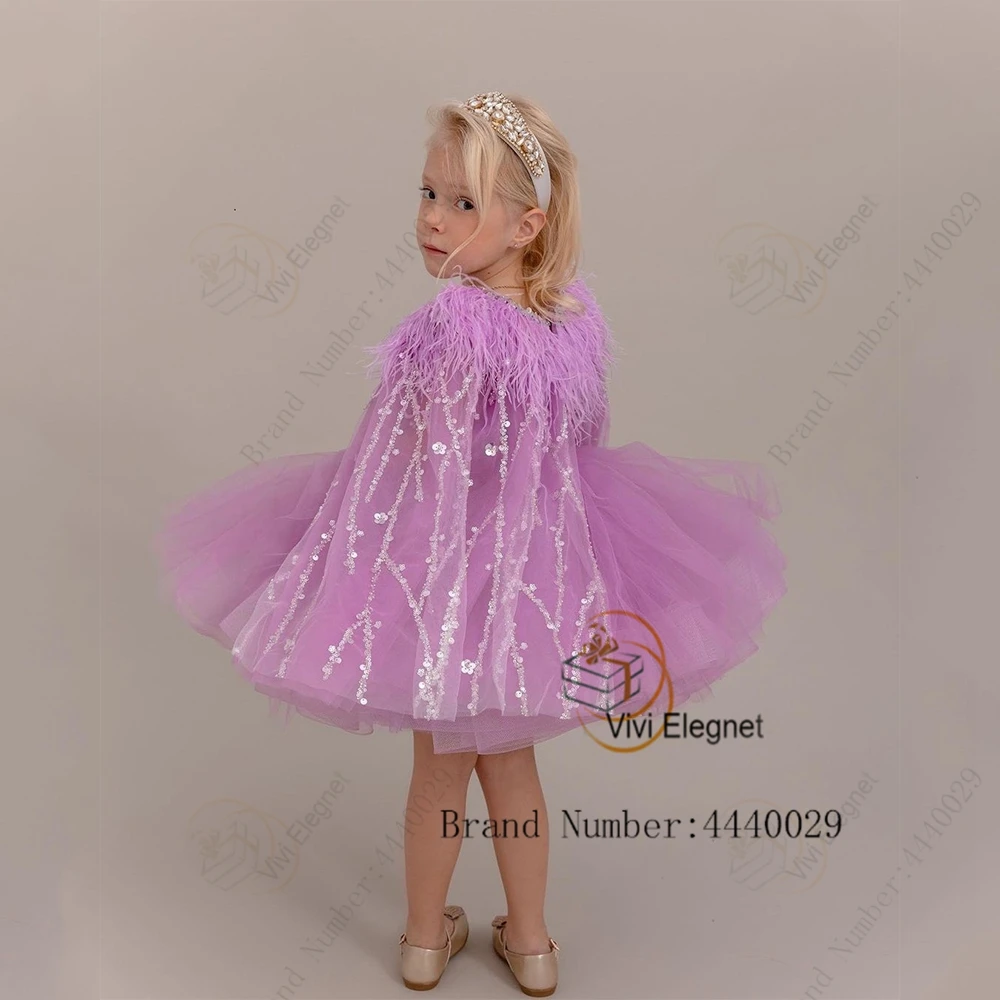 Top Trends: Charming Purple Flower Girl Dresses With Cape Tutu Dance Birthday Wedding Party Gowns With Sequined Scoop فساتين بنات صغار Shoppable Styles - Image 2