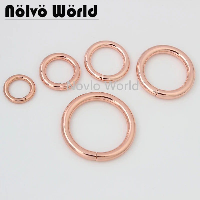 Top Trends: 10-50pcs 5 Size 12mm 16mm 19mm 25mm 32mm Rose Gold Rings Non Welded Opened O-ring Metal Jump Ring Accessories Shoppable Styles