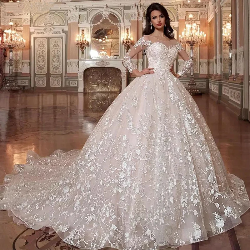 Top Trends: 2024 Luxury White Women's Wedding Dresses Robe Bridal Gowns Lace Applique Illusion Crystal Beads String Elegant High-End 2023 De Shoppable Styles