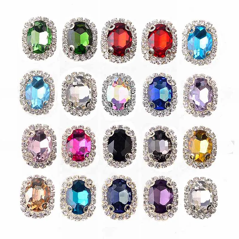 Top Trends: SKYE CIEL DIY Accessories 10Pcs / pack 15*20mm 4-hole Sewing Jewelry Handmake Fitting Rhinestones Embellishments Caps Decorations Shoppable Styles