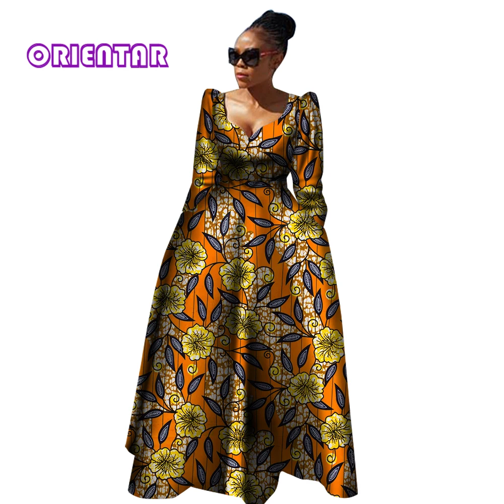 Top Trends: African Dresses For Women Full Sleeve Long Maxi Dress Robe Africaine Bazin Riche African Clothes Women Evening Dress WY2849 Shoppable Styles