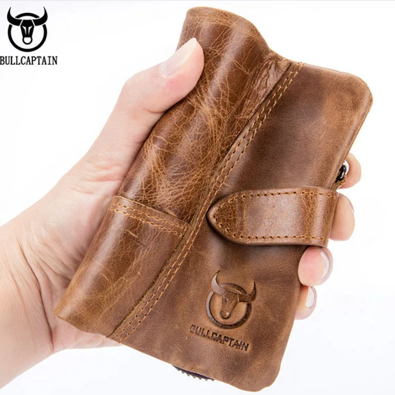 Top Trends: Zipper Short Wallets For Men Cow Leather Wallet Card Holder Coin Pocket Bifold Wallets Shoppable Styles