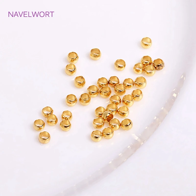 Top Trends: 18K Gold Plated 2mm / 2.5mm Crimp Beads For Jewelry Making, 1.5mm / 2mm Tubular Crimp Bead DIY Jewelry Fittings Accessories Shoppable Styles