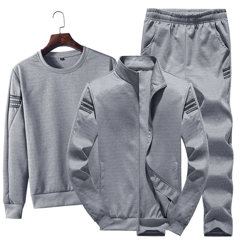 Top Trends: Autumn Spring Men Tracksuit Set 3 Pieces Sets Sweatshirt+ Sweatpants 2023 Casual Men Set Homme Streetwear Men Clothing Shoppable Styles