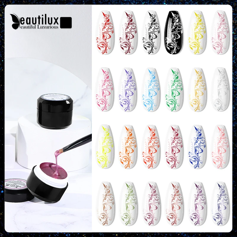 Top Trends: Beautilux Stamping Gel Polish Black White Nail Transfer Gel Soak Off Varnish Oil For Print Nail Art Stamp Plates Manicure1pc 6g Shoppable Styles