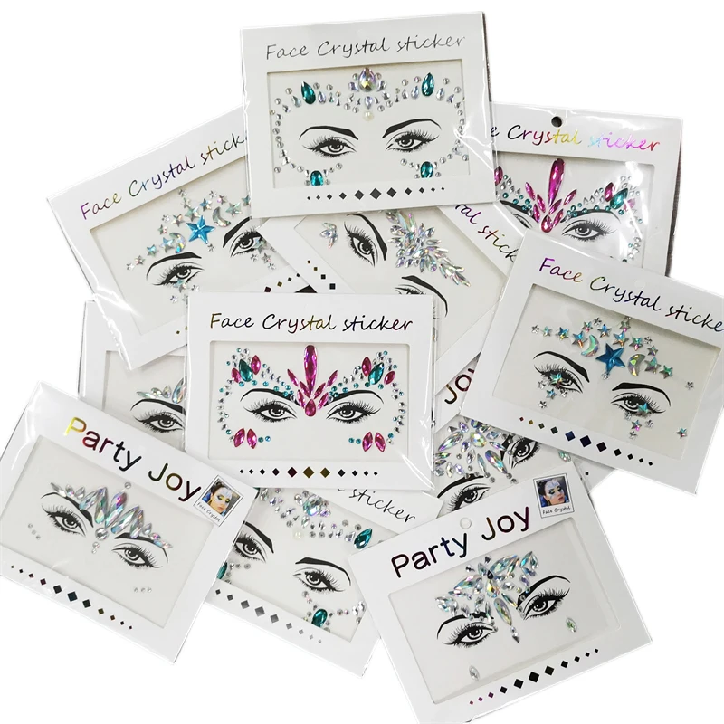 Top Trends: 3D Sexy Face Tattoo Stickers Temporary Tattoos Glitter Fake Tattoo Rhinestones For Woman Party Face Jewels Tatoo Eyes Sticker Shoppable Styles