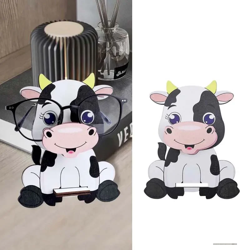 Top Trends: Oaoleer Kawaii Milk Cow Glasses Holder Cute Cartoon Dog Wood Sunglass Display Rack Eyeglasses Show Stand Ewelry Holder Showcase Shoppable Styles