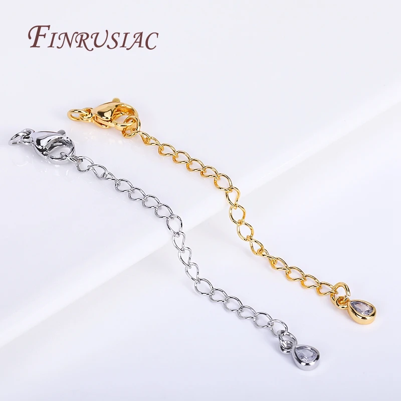 Top Trends: 8 Types Full Length 70mm 18K Real Gold Plated Brass Extended Extension Tail Chain With Lobster Clasps, Chain Extender Shoppable Styles