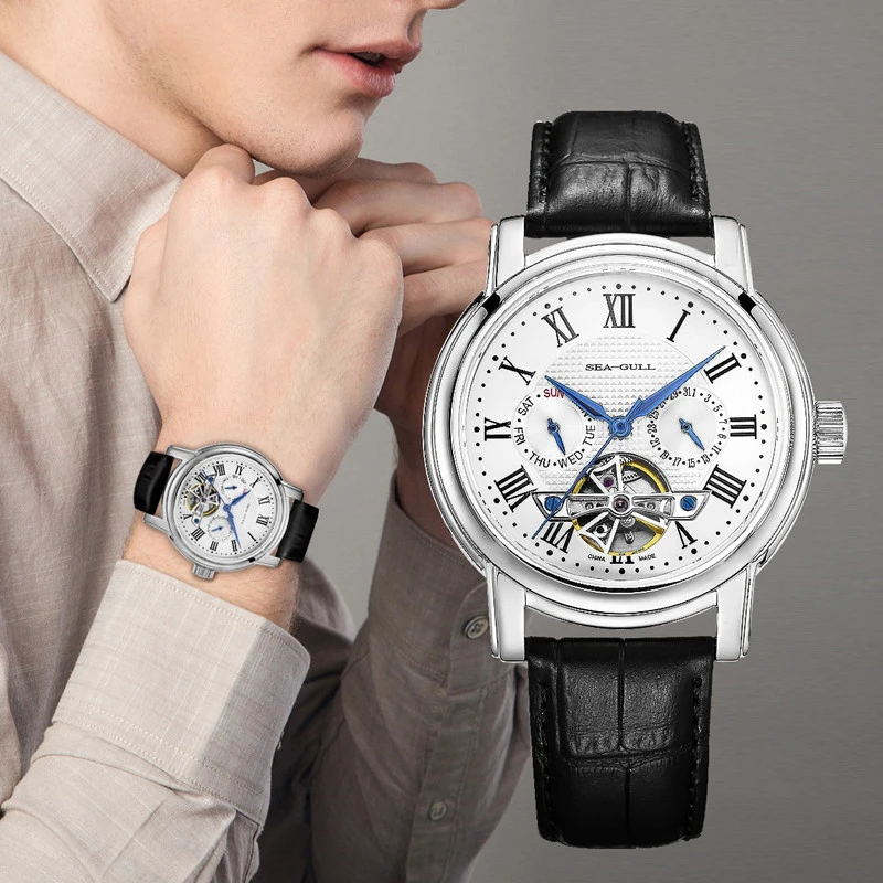 Top Trends: 2023 Men&#039;s Automatic Mechanical Wristwatch Seagull ST25 Movement Fashion Man Hollow Flywhee Casual Business Watch 819.624 Shoppable Styles