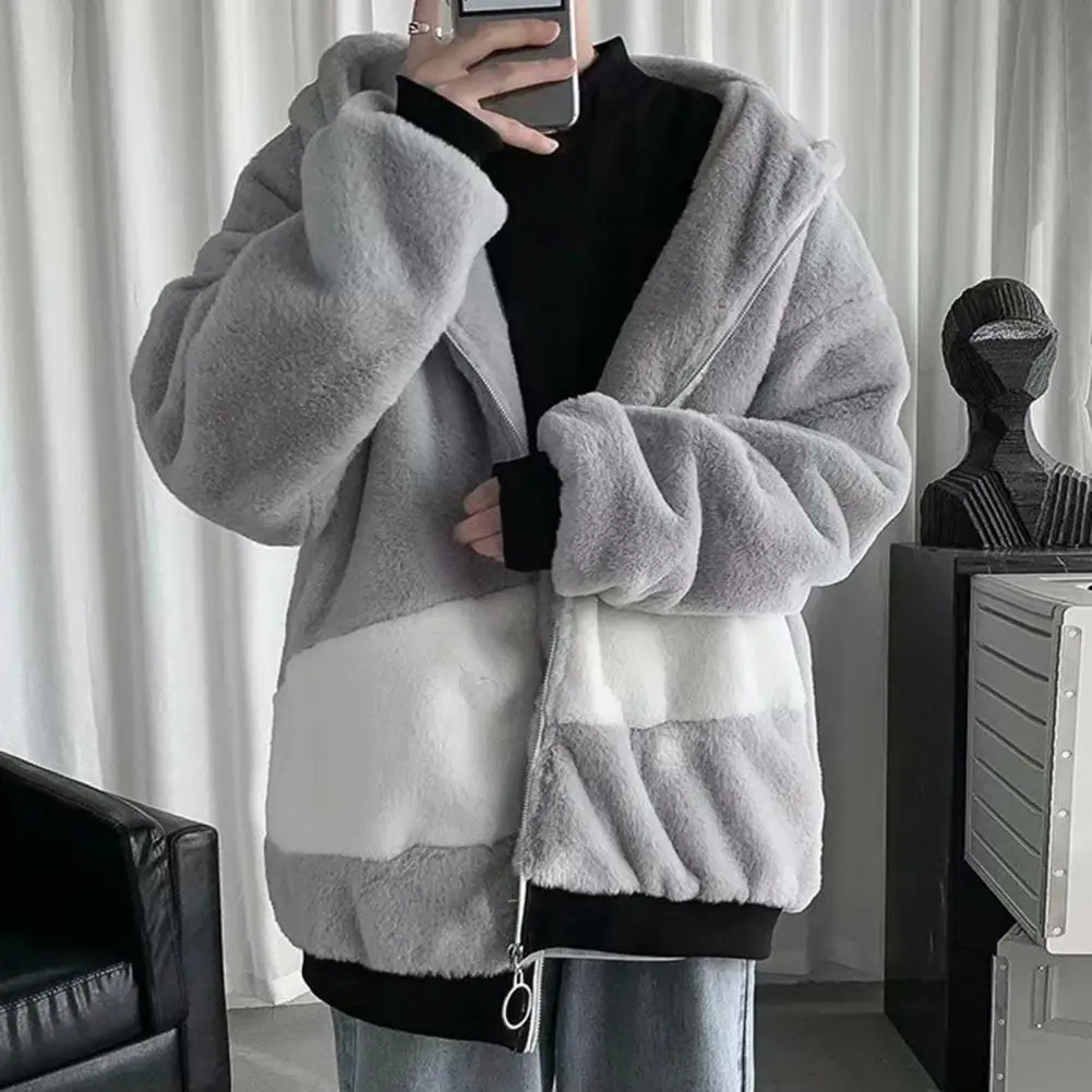 Top Trends: Popular Baggy Sweatshirt Coat Autumn Winter Men Sweatshirt Loose Fluffy Hooded Jacket Sweatshirt Coat Coldproof Shoppable Styles