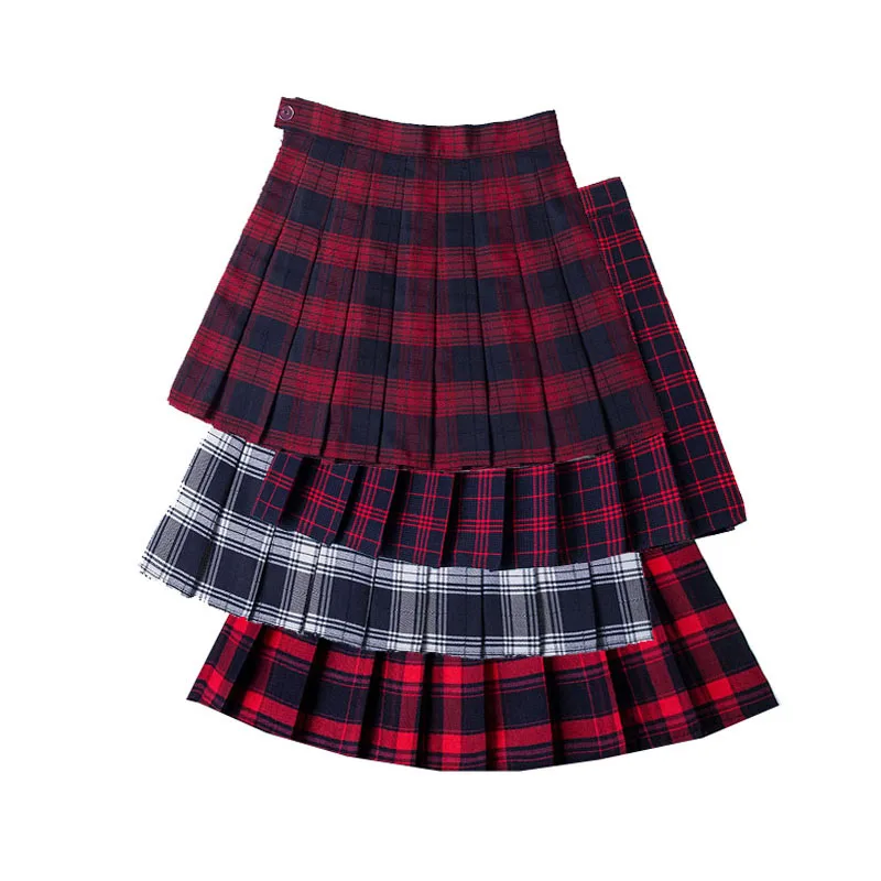 Top Trends: Red Plaid Mini Skirt Women High Waisted Pleated Skirts Harajuku Fashion Ladies Girls Short Skirt Summer Chic Woman SKirts Shoppable Styles