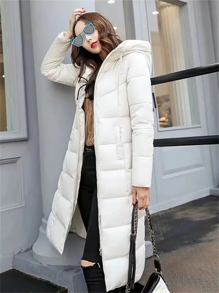 Top Trends: Women&#039;s Winter Jacket Cotton Parkas Winter New White Thickening Hooded Warm Coats Korean Fashion Long Padding Windproof Coat Shoppable Styles