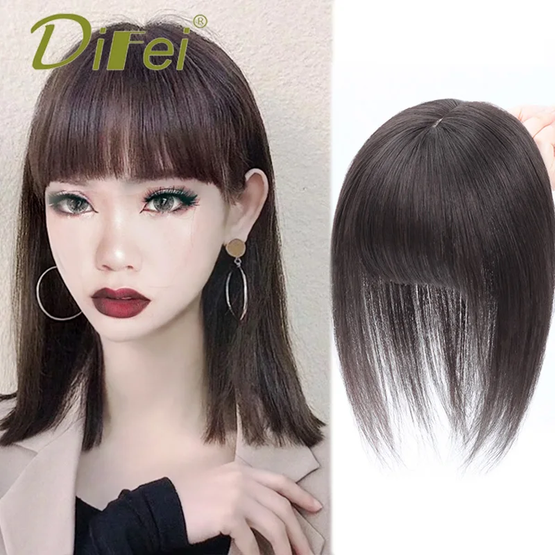 Top Trends: DIFEI 25-35CM Synthetic Straight Topper Hair Clips Reissue Block Hairpiece Natural Black Clip On Head Of Woman Closure Wig Shoppable Styles