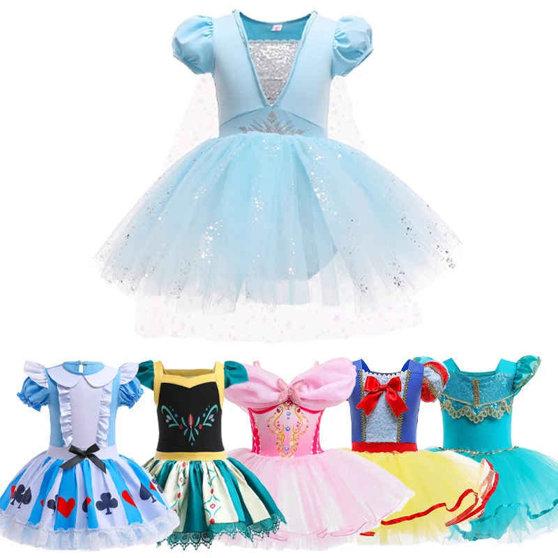 Top Trends: Elsa Anna Girls Tutu Dress Belle Snow White Rapunzel Kids Children Summer Ballet Dance Ball Gown Party Cosplay Costume Clothes Shoppable Styles