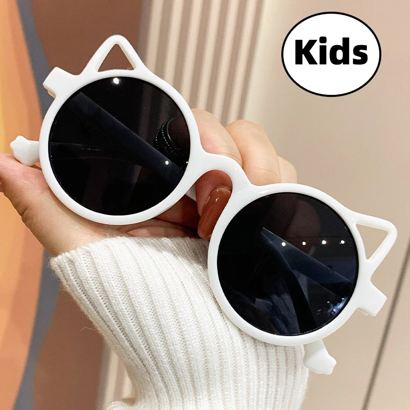 Top Trends: Trendy Kids Fashion Sunglasses Cute Boy Outdoor UV400 Sunshade Eyewear Girl Children Vintage Little Cat Shaped Sun Glasses Shoppable Styles