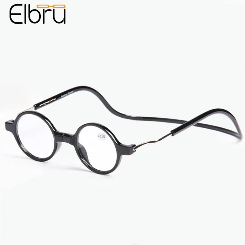 Top Trends: Elbru Magnetic Reading Glasses Men Women Hang Neck Magnetic Round Presbyopia Glasses Reading Eyeglasses Diopters + 1+ 2+ 3+ 4 Gafas Shoppable Styles