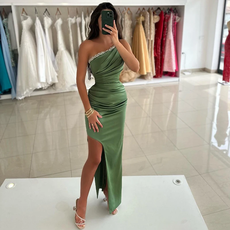 Top Trends: Thinyfull 2024 Mermaid Prom Evening Dresses One Shoulder Beadings Split Night Dress Saudi Arabia Cocktail Party Gowns Plus Size Shoppable Styles