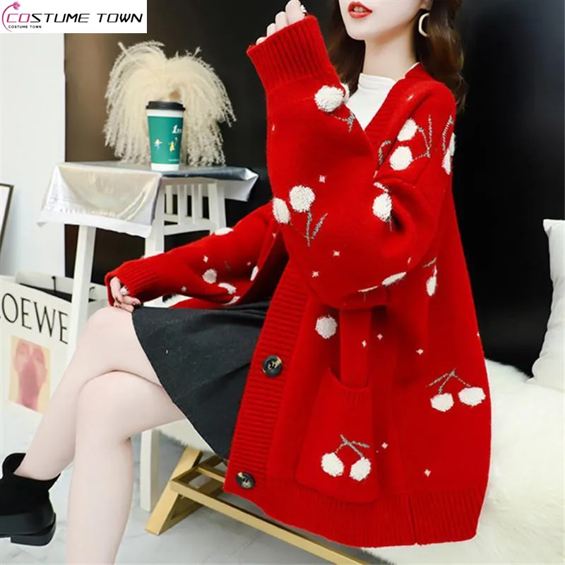 Top Trends: Lazy Style Sweater Women&#039;s 2023 New Autumn And Winter Korean Version Loose Casual Knitted Cardigan Women&#039;s Coat Shoppable Styles