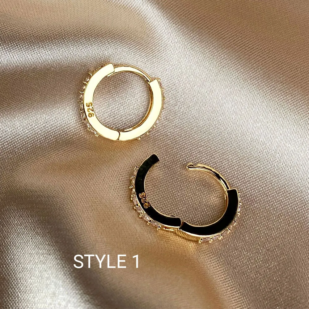 Top Trends: 1Pair Stainless Steel Minimal Hoop Earrings Crystal Zirconia Small Huggie Thin Cartilage Earrings Helix Tragus Piercing Jewelry Shoppable Styles - Image 6