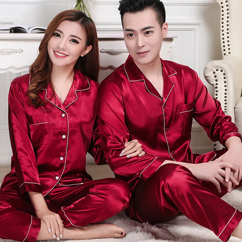 Top Trends: Womens Silk Satin Pyjamas Set Sleepwear Couple Pijama Pajamas Suit Female Sleep Two Piece Set Women&#039;s Loungewear Plus Size Shoppable Styles