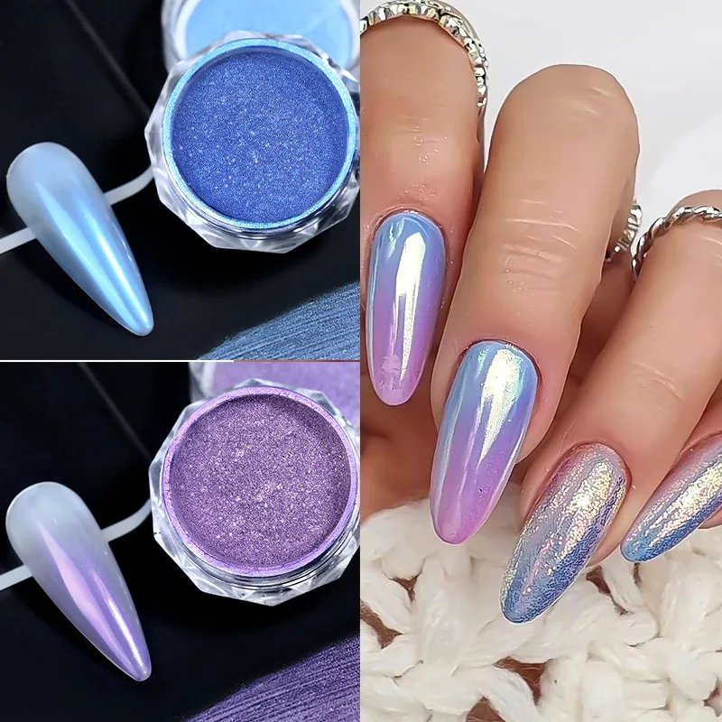 Top Trends: Neon Pearl Powder Gradient Glitter Mirror Metallic Effect Nail Art Dust Gel Polish Chrome Pigment Manicure Decorations Shoppable Styles