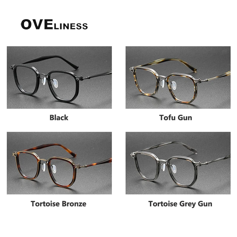 Top Trends: Acetate Titanium Glasses Frame For Men Retro Square Prescription Eyeglasses Frames Women 2022 Vintage Myopia Optical Eyewear Shoppable Styles - Image 5