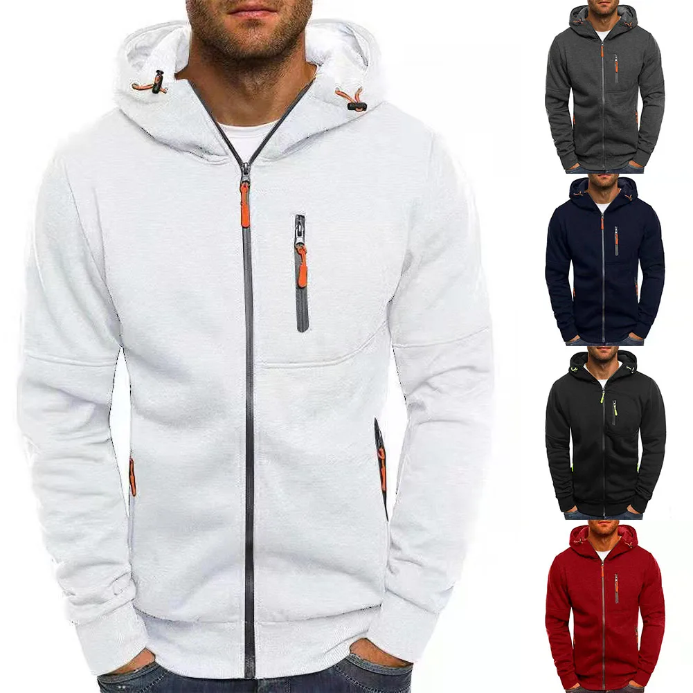 Top Trends: Men Casual Long Sleeve Zip Up Hoodies Tops Jacket Sports Fitness Gym Running Casual Pullover Tops Hooded Sweatshirt Coat Outwear Shoppable Styles