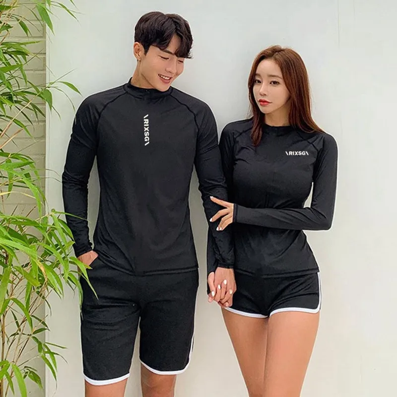 Top Trends: Rash Guard Long Sleeve Swimwear Women 2024 Couple Two Piece Swimsuit Men Surfing Swimming Suit Beach Diving Bath Suit Monokini Shoppable Styles