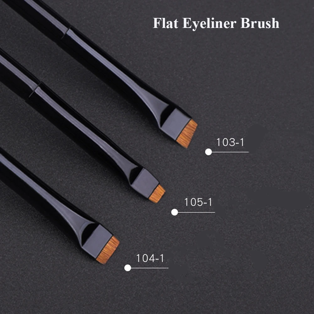 Top Trends: Professional Eyeliner Brush High Quality Black Flat Eyebrow Application Lip Tools Cosmetic Makeup Instruments Supplies Kit 2 / 3pc Shoppable Styles