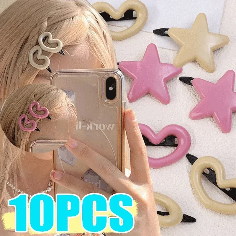 Top Trends: 1-10PCS Y2K Fashion Hairclips Sweet Cool Girls Hairpin Heart Style Snap Hairpins Side Hair Barrettes Women Kids Hair Accessories Shoppable Styles - Image 2