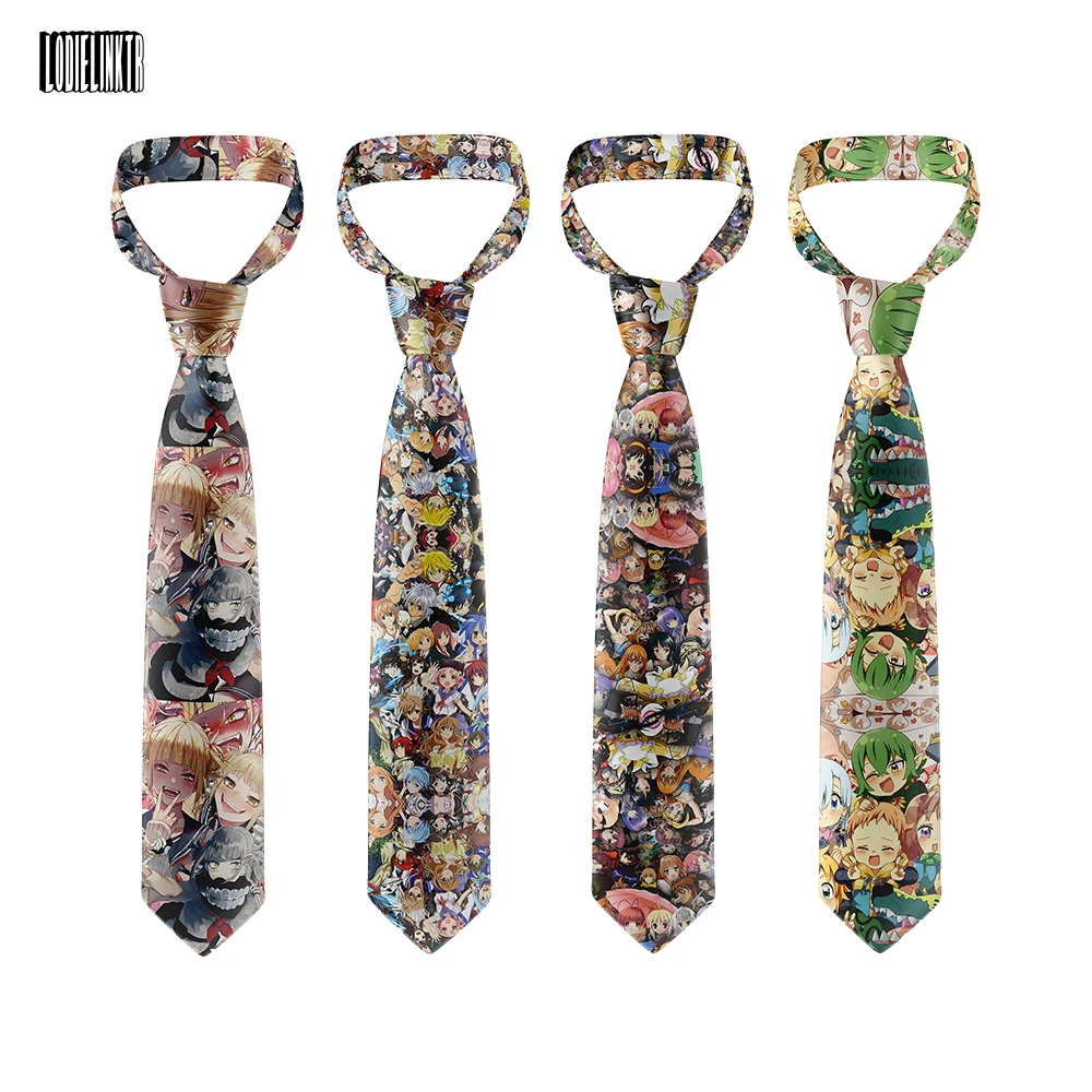 Top Trends: Anime Cartoon Tie For Men Women 8cm Wide Polyester Shirt Suit Students Casual Neckties Business Wedding Party Adult Ties Shoppable Styles