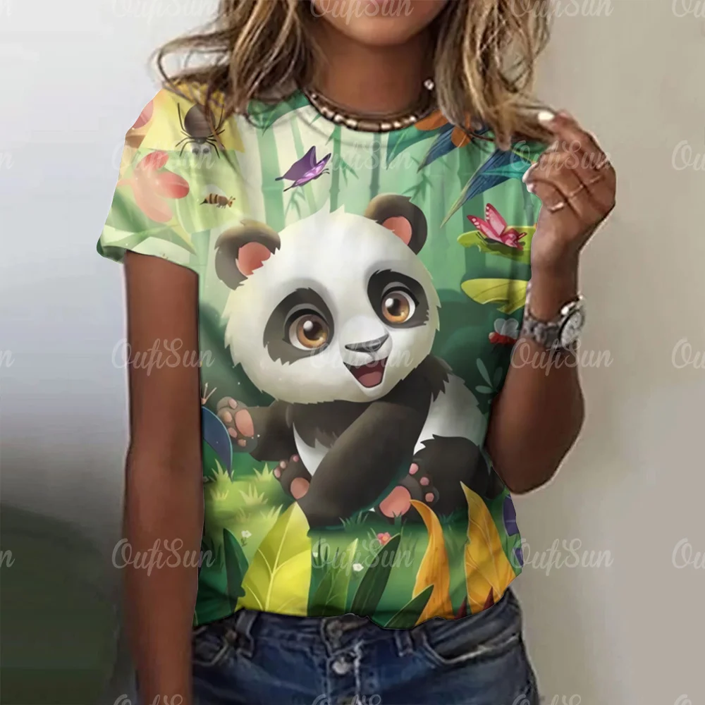 Top Trends: Kawaii Vintage Anime Panda Print T Shirt Funny Women Summer Casual Short Sleeve Tshirts Female Loose Tops Ropa Y2k Hombre Tees Shoppable Styles - Image 6