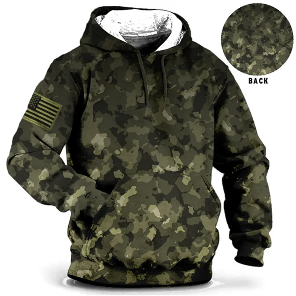 Top Trends: 2024 New Camouflage Pullover Men's Hooded Sportswear Spring Autumn Oversized Loose Fitting Pullover Fashionable Street Clothing Shoppable Styles