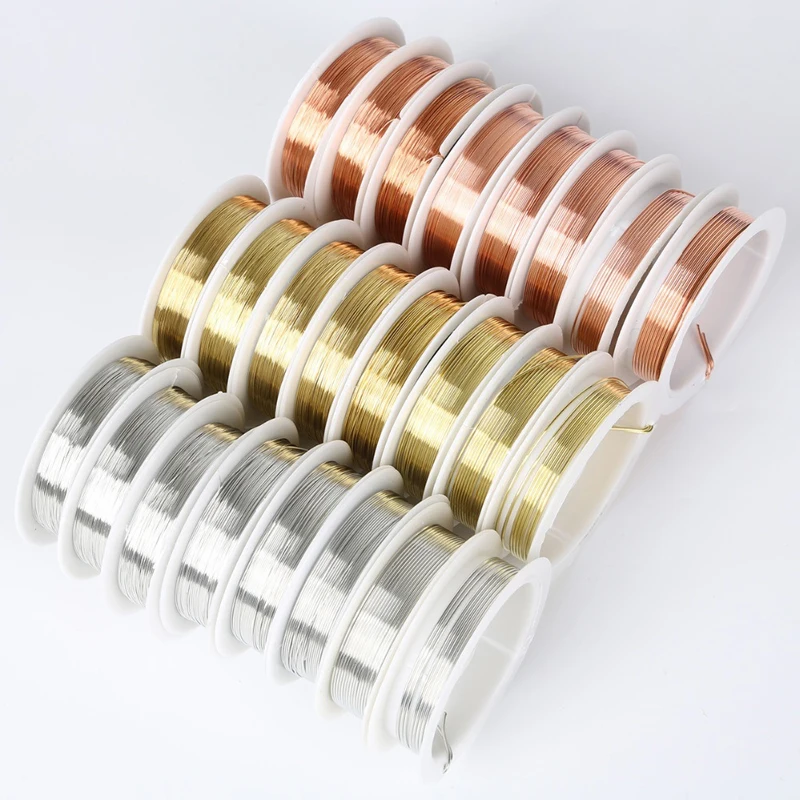 Top Trends: 1 Roll Gold Silver Color Copper Wire For Jewelry Making Findings DIY Bracelet Necklace 0.2 / 0.3 / 0.4 / 0.5 / 0.6 / 0.8 / 1mm Brass Wire Shoppable Styles