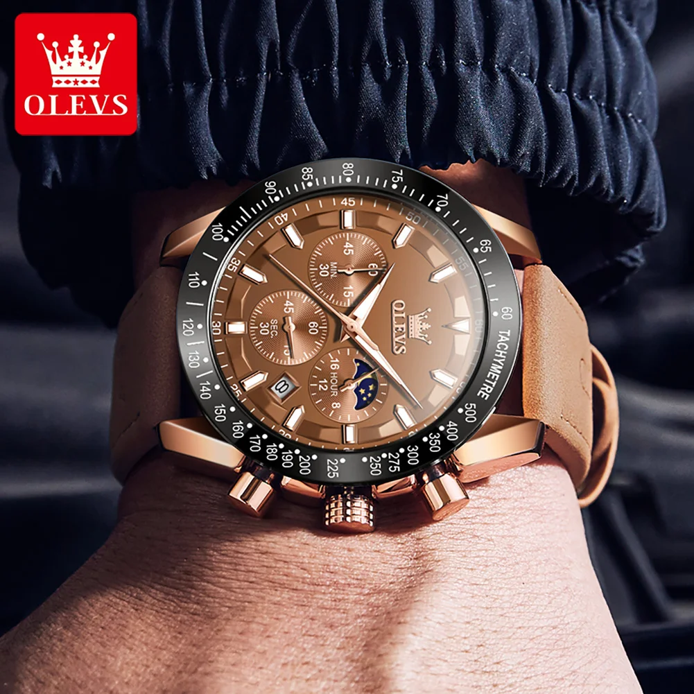 Top Trends: OLEVS Top Brand Watches For Men Casual Original Quartz Wristwatch Waterproof Luminous Chronograph Fashion Business Watch Date Shoppable Styles - Image 2