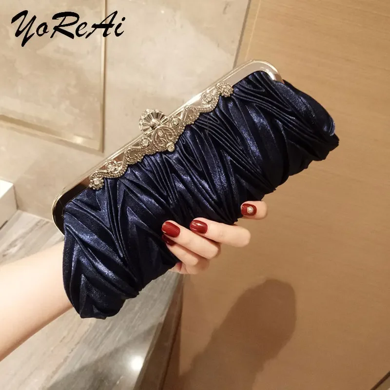 Top Trends: YoReAi Fashion Women Evening Bag Satin Ladies Luxury Clutches Handbag Banquet Shoulder Bags Party Clutch Bridal Wedding Purse Shoppable Styles