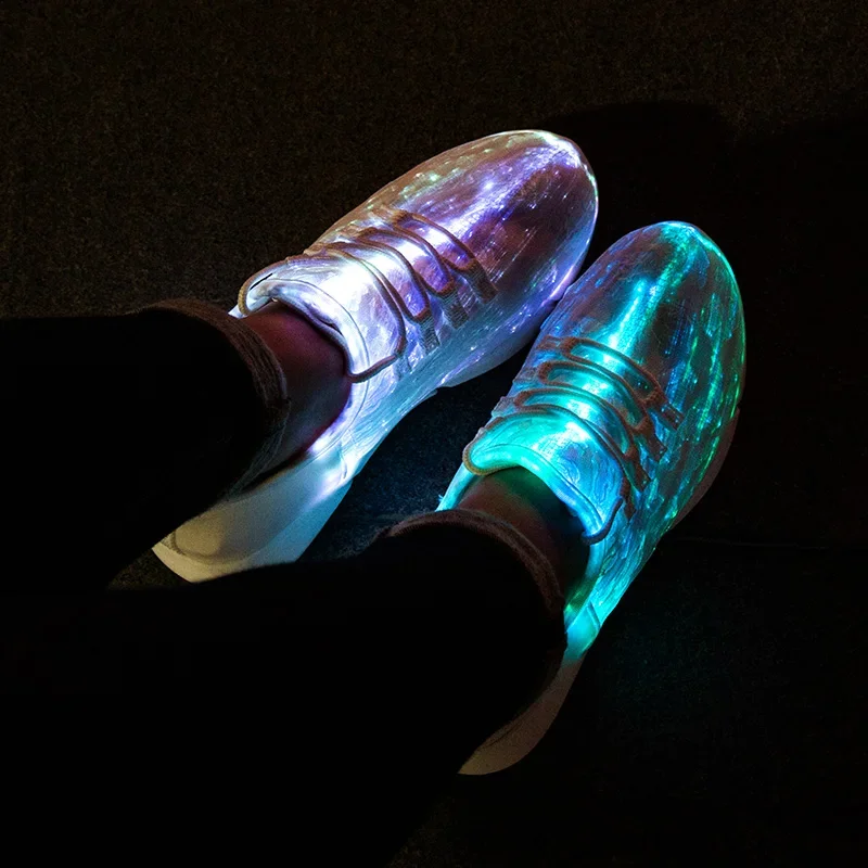 Top Trends: LED Lighting Shoes Luminous Costume Summer Led Fiber Optic Shoes Dancing LED Light UP Shoes USB Recharge Glowing Sneakers Shoppable Styles