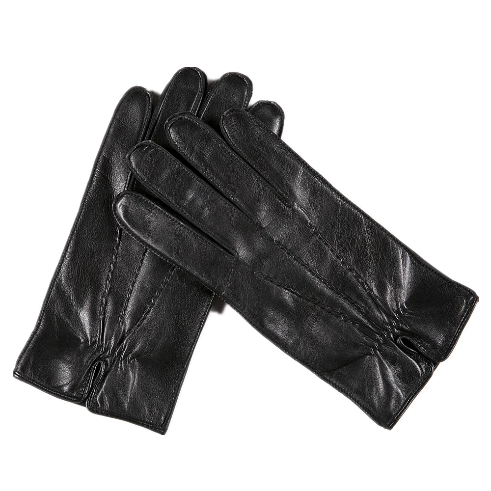 Top Trends: Gours Winter Real Leather Gloves For Men Fashion Brand Black High Quality Genuine Goatskin Gloves Classic Mittens Warm GSM019 Shoppable Styles - Image 3