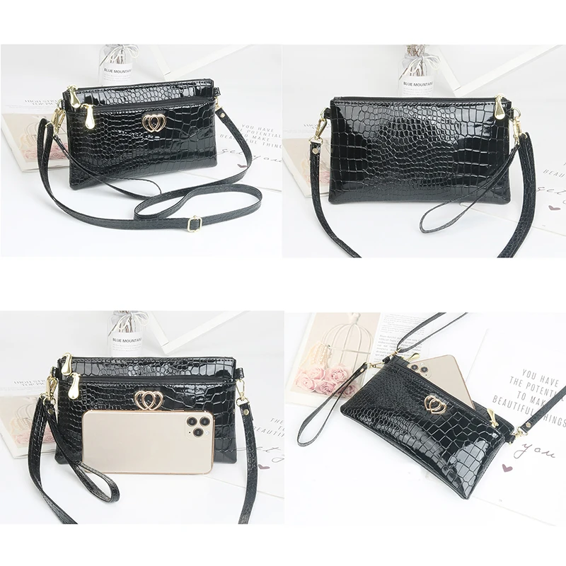 Top Trends: PU Crocodile Pattern Shoulder Bag 2023 New Fashion Crossbody Bag For Women Small Girl Bag Heart-shaped Hardware Smooth Zipper Shoppable Styles - Image 3